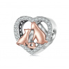 For Silver Korálik Srdce Cat Love - Striebro 925