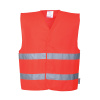 PORTWEST HI-VIS C474 / Reflexná vesta s dvoma pruhmi - HV červená L/XL