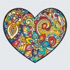Vymalujsisam.sk Maľovanie podľa čísiel - Mandala v srdci Veľkosť: 50x50cm, Rám: Bez rámu, iba zrolované plátno