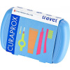 Curaprox Travel Set zubná kefka + CPS medzizubné kefky 2 ks + zubná pasta 10 ml darčeková sada Farba: Modrá