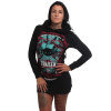 Yakuza dámska dlhá mikina šaty - SUPERBIA HOODIE KLEID GKB 90120 black Farba: čierna, Veľkosti dámske: XS