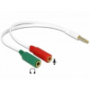Delock Adaptér pre slúchadlá 1 x 3,5 mm 4 pin Stereo jack samec > 2 x 3,5 mm 3 pin Stereo jack samica (iPhone) (65447) 65447
