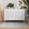 vidaXL Lamelové dvierka na skrinku 2 ks, biele 61,5x59,4 cm, borovica - Biela - 22047-163566