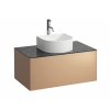 Laufen, Skříňka pod umyvadlo s 1 zásuvkou, s výřezem uprostřed vč. otvoru pro baterii uprostřed H4054150341401 Varianta: Měď & nero marquina