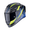 Moto přilba SCORPION EXO-R1 EVO CARBON AIR RUNNER černo/modro/fluo žlutá - Velikost L