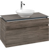 VILLEROY & BOCH Legato závesná skrinka pod umývadlo na dosku (umývadlo v strede), 2 zásuvky, 1000 x 500 x 550 mm, Stone Oak, B57200RK