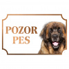 Kaukazský ovčiak - Kovová tabuľka POZOR PES