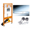 WERIT JOMOTECH akciový set, predstenový inštalačný modul kompletný pre závesné WC, tlačítko chróm lesk, 174-91101300-00