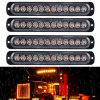 4X Výstražná lampa 12 LED 12V-24V odťahovka stroboskop oranžová