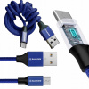Kábel Blashorn USB - microUSB typ B 1,8 m modrý