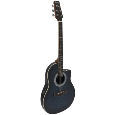 Dimavery RB-300, elektroakustická gitara typu Ovation, blueburst žíhaná