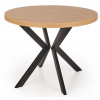 HALMAR Okrúhly jedálenský stôl rozkladací PERONI, čierna/dub zlatý