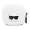 Karl Lagerfeld silikónové puzdro Choupette pre AirPods 3 - biele (Karl Lagerfeld silikónové puzdro Choupette pre AirPods 3 - biele)