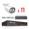 Techage IP – 11 kamerový set 5 MP BULLET-WLI + SWITCH