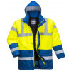 Portwest S466 HI-VIS CONTRAST TRAFFIC Reflexná bunda XXL, Fluorescenčno žltá-Kráľovská modrá