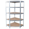Regál Racks RAT80, do kúta, rohový, kovový, MDF, 5 políc, 180x90x40 cm, max. 150 kg/polica