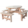ROJAPLAST - Súprava záhradného nábytku PIKNIK ROUND MASIV 180 cm