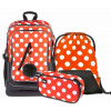 Súprava školských batohov Baagl Cubic Polka dots - 3 kusy