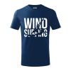 Windsurfing nápis - Tričko detské bavlnené - 122 cm/6 rokov ( Polnočná modrá )