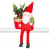 MagicHome Vianoce Dekorácia MagicHome Vianoce, Santa s kvetináčom, terakota, 12,6x9,3x24 cm