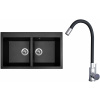Set Sinks G23574 (dřez Amanda 860 DUO Metalblack 74 + baterie Elasta Nerez/Černá)