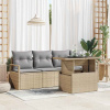 zahrada-XL Súprava záhradných pohoviek s úložiskom 5 pcs Béžová Poly ratan 3357463