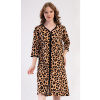 Dámske domáce šaty s trojštvrťovým rukávom Leopard - hnědá 1XL (VIENETTA SECRET)