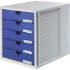 HAN SET ZÁSUVEK 5 HAN SYSTEM-BOX A4 POLYSTYREN ŠEDO-MODRÝ - HN145014-10