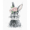 ZUTY Maľovanie podľa čísel KRÁLIK S KVETINKAMI Rámovanie vypnuté plátno na rám Rozmer 80x100 cm