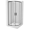 Mexen Rio, štvrťkruhový sprchový kút 90 x 90 cm, 6mm číre sklo, čierny profil + biela sprchová vanička, 863-090-090-70-00-4110B