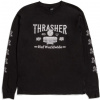 pánske tričko HUF (THRASHER) MONTERAY LS TEE Black L