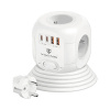 Sieťový adaptér Viking AC CUBE PD30 4xAC, 2xUSB-A, 2xUSB-C biely