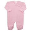 Dojčenský bavlnený overal s bočným zapínaním New Baby Lovely bodky - Ružová - 74 (6–9m)