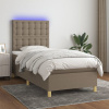 Box spring postel s matrací a LED taupe 100x200 cm textil Hnědošedá 3135737