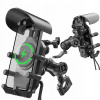 MOTOCYKLOVÝ DRŽIAK ANTIVIBRAČNÁ NABÍJAČKA 15W QI USB-C PD 36W USB-A KAMERY