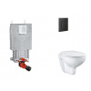 Grohe Uniset Set predstenovej inštalácie, klozetu, dosky SoftClose a tlačidla Even, phantom black SANI15BB5101-GR