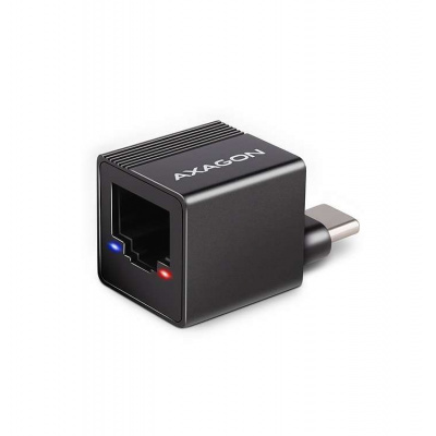 AXAGON ADE-MINIC, USB-C 3.2 Gen 1 - Gigabit Ethernet MINI sieťová karta, Realtek 8153, auto inštal, čierna (ADE-MINIC)
