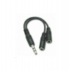 PremiumCord Kabelová rozdvojka 3,5 Jack M - 2xF 10cm (kjr-02a)