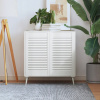 Vidaxl Lištové dvere 2 ks masívne biele borovicové drevo 69 x 39,4 cm