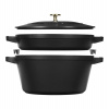 Staub Cocotte 2-dielna súprava liatinového hrnca a panvice 24 cm, čierna, 14562423