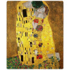 Prikrývka na posteľ - Karbotex flanel prikrývka 200 x 150 cm odtiene žltej, zlatá (Flanel prikrývka 150 x 200 cm gustav klimt)