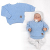 Rastúci oversize pletený svetrík pre bábätko, sv. modrý Baby Nellys 8596309436210