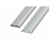 AL12-GLS4-AS-2020: Polguľatý hliníkový profil na povrchovú montáž, strieborný elox, 2010 mm