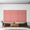 Vidaxl Nástenné panely 12 ks ružové 60 x 30 cm zamat 2,16 m²