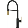 Kuchyňská baterie Franke FG 4768.504 MARIS STRIPES SEMI PRO Matná černá/zlatá 115.0747.679