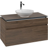 VILLEROY & BOCH Legato závesná skrinka pod umývadlo na dosku (umývadlo v strede), 2 zásuvky, 1000 x 500 x 550 mm, Arizona Oak, B57200VH