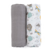 PETITEMARS PETITE&MARS Prikrývka bambusová mušelínová 2ks Misty Variant: PETITE&MARS Prikrývka bambusová mušelínová 2ks Misty Grey Planes 2v1, 120 x 120 cm