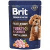 Kapsička Brit Premium by Nature Dog Puppy & Junior Fillets in Gravy with Turkey & Carrots 85 g