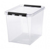Úložný box, plastový, 25 l, čierne úchytky, SMARTSTORE Classic 16, priehľadný
