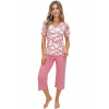 Pyžamo Donna Tina 3/4 cr/r S-2XL pudrově růžová M